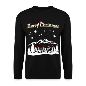 Husky Joyeux Noël - Sweat-shirt Unisexe - noir - Devant - Alina (178cm) & Michal (187cm)