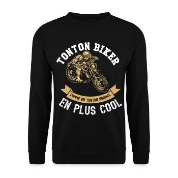 tonton biker - Sweat-shirt Unisexe - noir - Devant - Alina (178cm) & Michal (187cm)