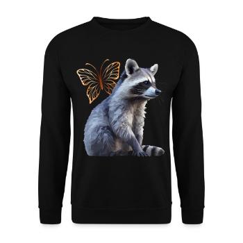 Raton laveur - Sweat-shirt Unisexe - noir - Devant - Alina (178cm) & Michal (187cm)