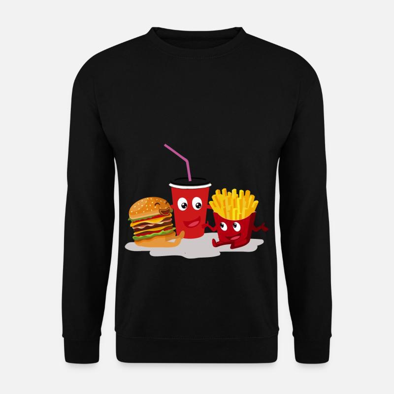 Burger frites og en cola - Unisex sweater - sort