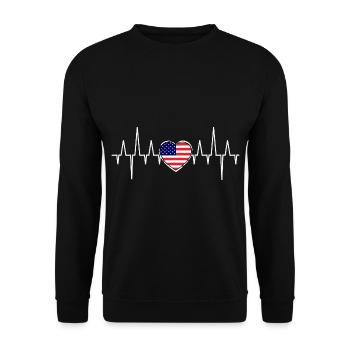 La fréquence américaine - Sweat-shirt Unisexe - noir - Devant - Alina (178cm) & Michal (187cm)