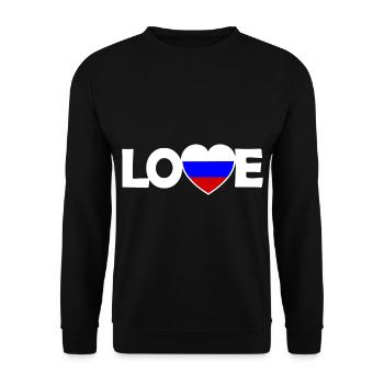 Liebes Russland - Unisex Pullover - Schwarz - Vorne - Alina (178cm) & Michal (187cm)