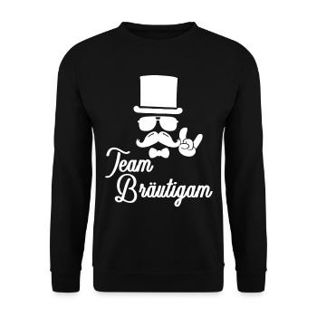 Team groom - bachelor party - Unisex Sweatshirt - black - Front - Alina (178cm) & Michal (187cm)