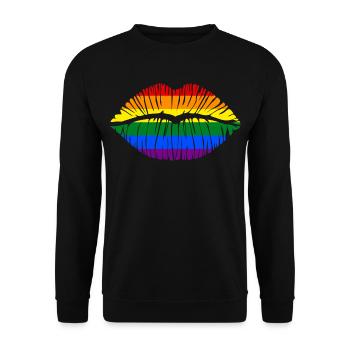 Kussmund LGBTQ+ couleurs arc-en-ciel drapeau PRIDE - Sweat-shirt Unisexe - noir - Devant - Alina (178cm) & Michal (187cm)