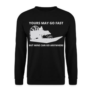Airboat Fanboat Airboating Planeboat Bateau de marais - Sweat-shirt Unisexe - noir - Devant - Alina (178cm) & Michal (187cm)