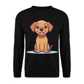 Niedliches Hundedesign für Hundebesitzer - Unisex Pullover - Schwarz - Vorne - Alina (178cm) & Michal (187cm)