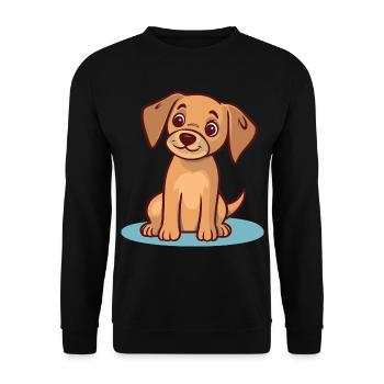 Niedliches Hundedesign für Hundebesitzer - Unisex Pullover - Schwarz - Vorne - Alina (178cm) & Michal (187cm)