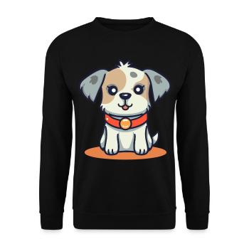 Niedliches Hundedesign für Hundebesitzer - Unisex Pullover - Schwarz - Vorne - Alina (178cm) & Michal (187cm)