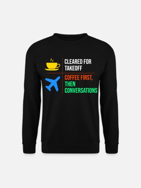 Fluglotse Kaffee ATC Luftfahrt Humor - Unisex Pullover - Schwarz