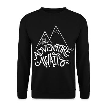 Mountains mountaineering hiking adventure gift - Unisex Sweatshirt - black - Front - Alina (178cm) & Michal (187cm)