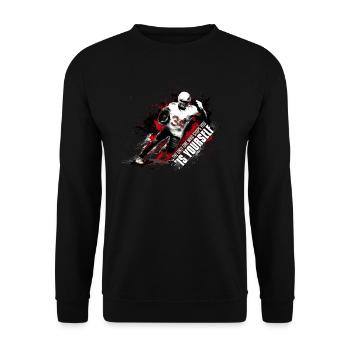 American football player - Unisex Sweatshirt - black - Front - Alina (178cm) & Michal (187cm)