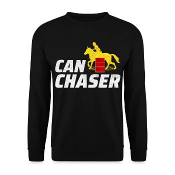 Barrel Racer Reiten Racing Rodeo Lustig - Unisex Pullover - Schwarz - Vorne - Alina (178cm) & Michal (187cm)