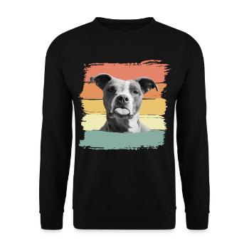 Drôle de chien tire la langue À tous mes ennemis - Sweat-shirt Unisexe - noir - Devant - Alina (178cm) & Michal (187cm)