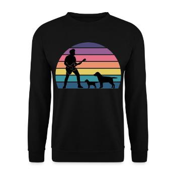 Guitar Player Pet Dog Animal Musician Bassist - Unisex Sweatshirt - black - Front - Alina (178cm) & Michal (187cm)