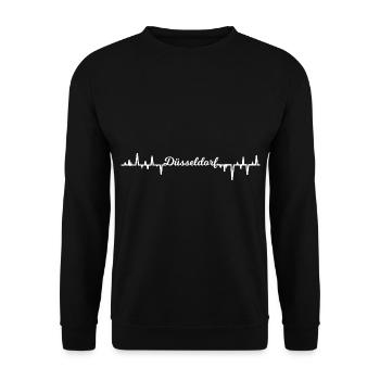 Pulse rate in Düsseldorf - Unisex Sweatshirt - black - Front - Alina (178cm) & Michal (187cm)