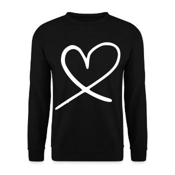 Émoji de coeur esquisse - Sweat-shirt Unisexe - noir - Devant - Alina (178cm) & Michal (187cm)