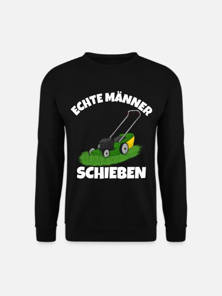 Echte männer schieben Rasenmäher - Unisex Pullover - Schwarz
