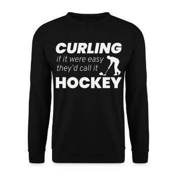 Curling Sweeping Winter Ice Sport Curler Hockey - Unisex Sweatshirt - black - Front - Alina (178cm) & Michal (187cm)