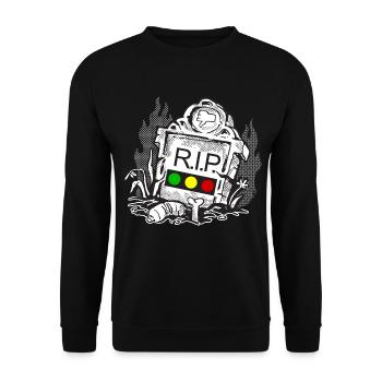 Ampel Ruhe in Frieden RIP - Unisex Pullover - Schwarz - Vorne - Alina (178cm) & Michal (187cm)