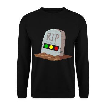 Ampel Ruhe in Frieden RIP - Unisex Pullover - Schwarz - Vorne - Alina (178cm) & Michal (187cm)
