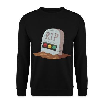 Ampel Ruhe in Frieden RIP - Unisex Pullover - Schwarz - Vorne - Alina (178cm) & Michal (187cm)