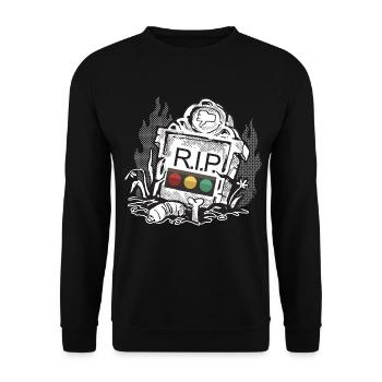 Ampel Ruhe in Frieden RIP - Unisex Pullover - Schwarz - Vorne - Alina (178cm) & Michal (187cm)