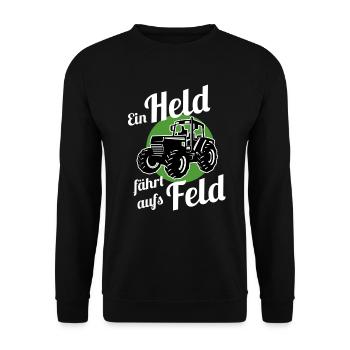 Trekker Traktor landwirt - Unisex Pullover - Schwarz - Vorne - Alina (178cm) & Michal (187cm)