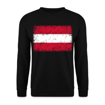 Flag of Austria - Unisex Sweatshirt - black - Front - Alina (178cm) & Michal (187cm)
