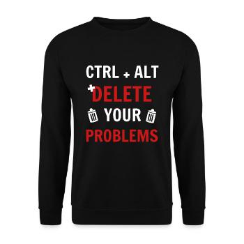 Ctrl + Alt + delete your problems programmierer - Unisex Pullover - Schwarz - Vorne - Alina (178cm) & Michal (187cm)