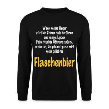 Flaschenbier ...wenn meine Finger - RAHMENLOS - Unisex Pullover - Schwarz - Vorne - Alina (178cm) & Michal (187cm)