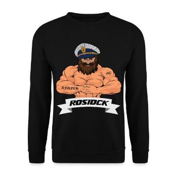 Rostocker Matrose - Unisex Pullover - Schwarz - Vorne - Alina (178cm) & Michal (187cm)
