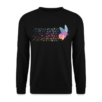 Butterfly - Rainbow Stardust - Unisex Sweatshirt - black - Front - Alina (178cm) & Michal (187cm)