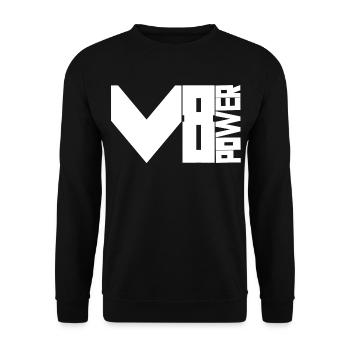 V8 power - Unisex Sweatshirt - black - Front - Alina (178cm) & Michal (187cm)
