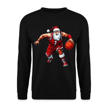 Weihnachten Basketballer - Unisex Pullover - Schwarz - Vorne - Alina (178cm) & Michal (187cm)