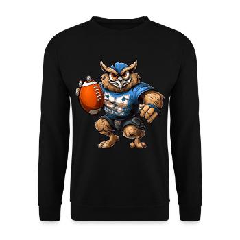 Eule Rugby - Unisex Pullover - Schwarz - Vorne - Alina (178cm) & Michal (187cm)