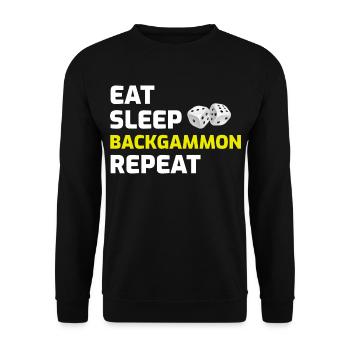 Backgammon Player Board Game Funny Sayings Gift - Unisex Sweatshirt - black - Front - Alina (178cm) & Michal (187cm)