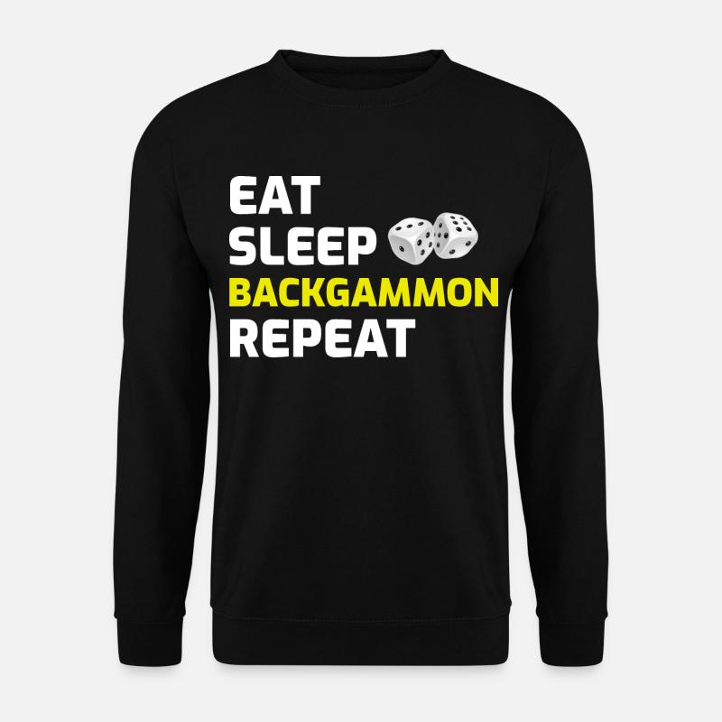Backgammon Spieler Brettspiel lustige Sprüche Geschenk - Unisex Pullover - Schwarz
