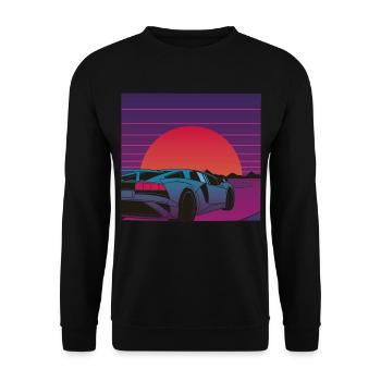 Supercar Act for your dreams Dream Car Sunrise - Unisex Sweatshirt - black - Front - Alina (178cm) & Michal (187cm)