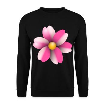 fleur rose - Sweat-shirt Unisexe - noir - Devant - Alina (178cm) & Michal (187cm)