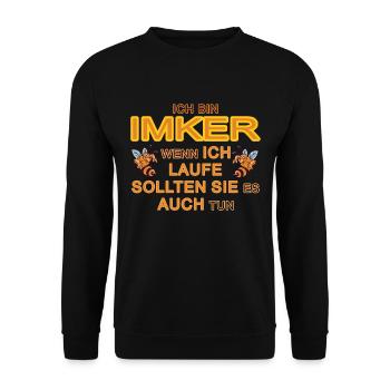 Imker Spruch - Unisex Pullover - Schwarz - Vorne - Alina (178cm) & Michal (187cm)