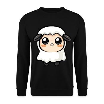 Mouton Halloween Bande dessinée Fantôme - Sweat-shirt Unisexe - noir - Devant - Alina (178cm) & Michal (187cm)