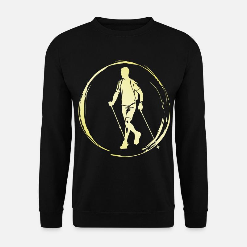 Nordic Walking Mann - Unisex Pullover - Schwarz