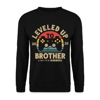 Promoted to Brother 2025 - Unisex Sweatshirt - black - Front - Alina (178cm) & Michal (187cm)