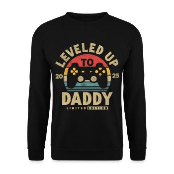 Promoted to dad in 2025 - Unisex Sweatshirt - black - Front - Alina (178cm) & Michal (187cm)
