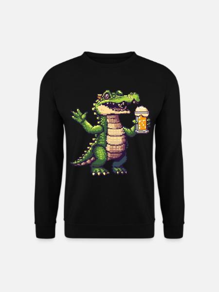 Alligator Pixel Beer - Unisex Sweatshirt - black