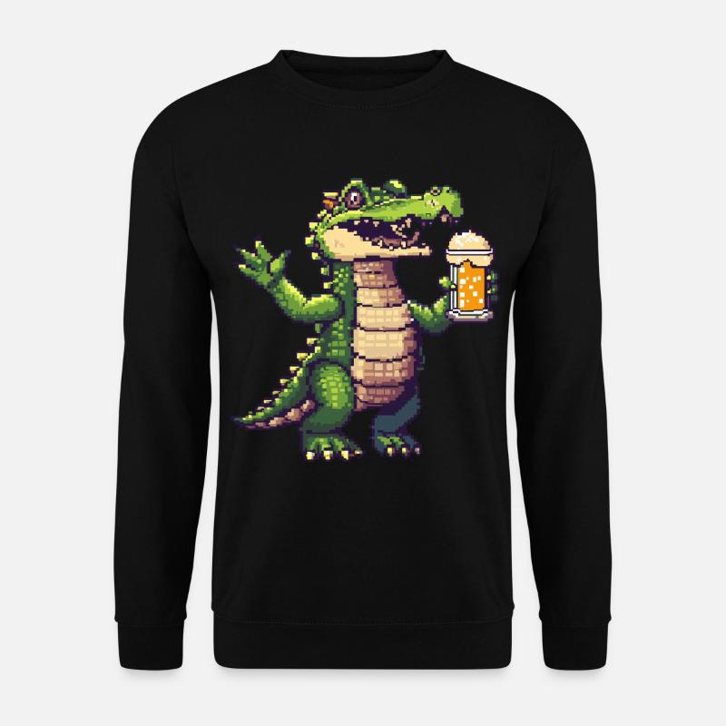 Alligator Pixel Beer - Unisex Sweatshirt - black