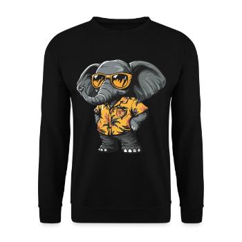 Mammouth Comique Drôle d’été - Sweat-shirt Unisexe - noir - Devant - Alina (178cm) & Michal (187cm)