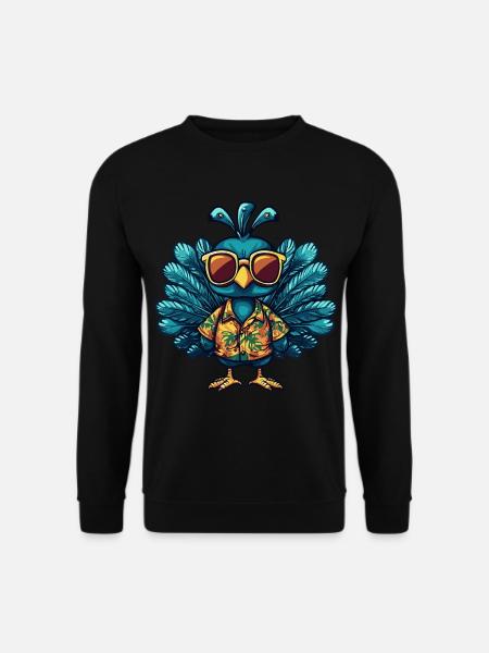 Peacock Bird Comic Funny Summer - Unisex Sweatshirt - black