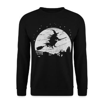 witch - Unisex Sweatshirt - black - Front - Alina (178cm) & Michal (187cm)