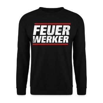 feuerwerk shirt für feuerwerker - Unisex Pullover - Schwarz - Vorne - Alina (178cm) & Michal (187cm)